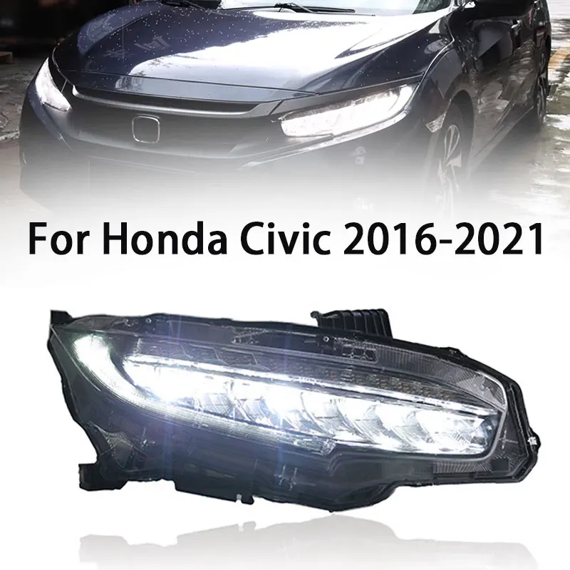 

Автомобильные фары для Honda CIVIC X G10 2016-2021 LED седан хэтчбек DRL ходовой сигнал поворота Светодиодная лампа автомобильные аксессуары