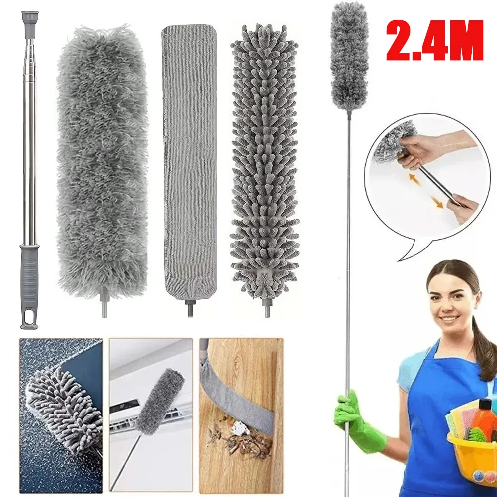 Microfiber Duster Cleaner Brush Long Extendable Dusters Telescopic Catcher Mites Gap Dust Removal Dusters Home Cleaning Tools