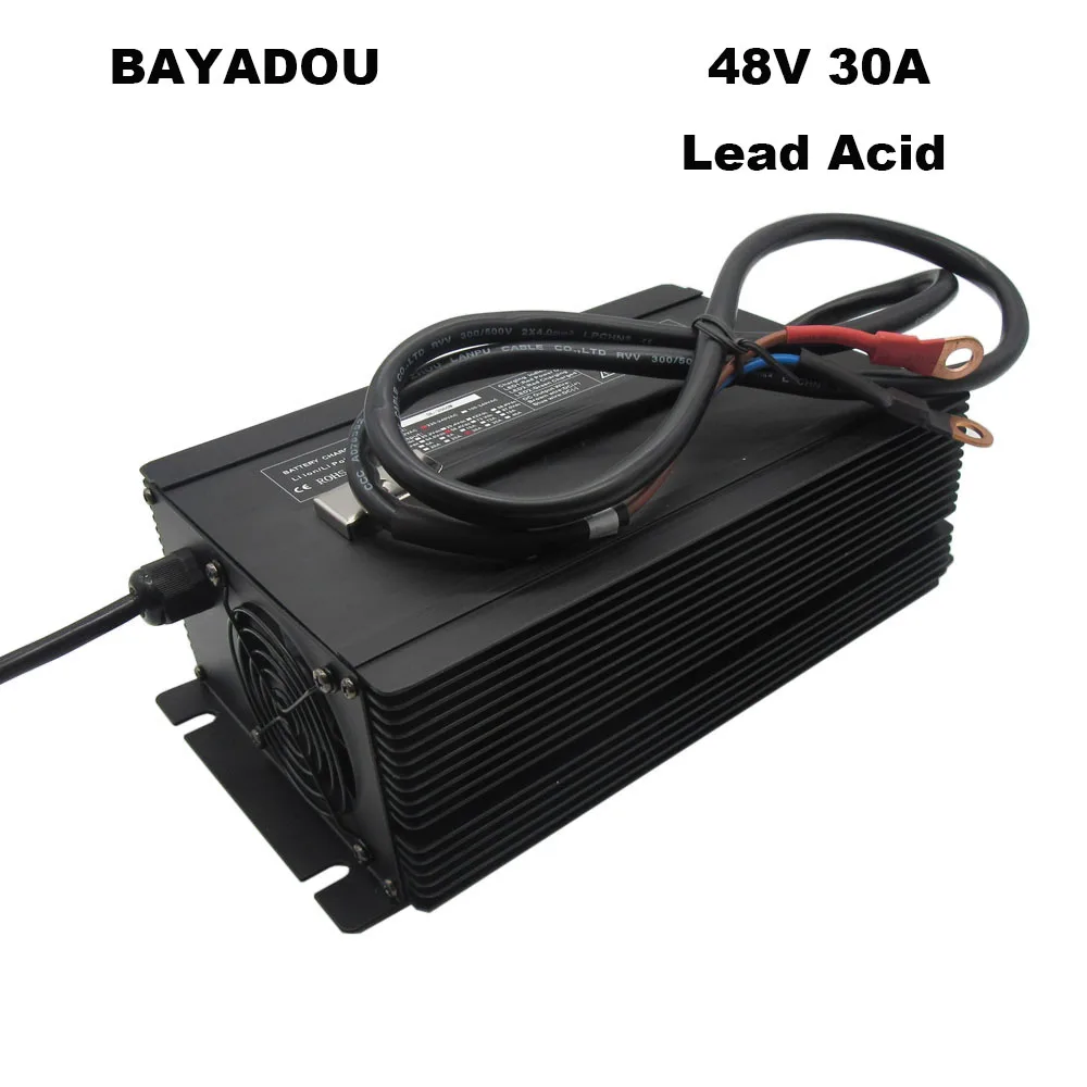 

48 Volt 30A Lead Acid Motorcycle Fast Charger 48V 58.8V 20A Lead-Acid RV EV Golf Cart Club Car Folklift Battery Charger