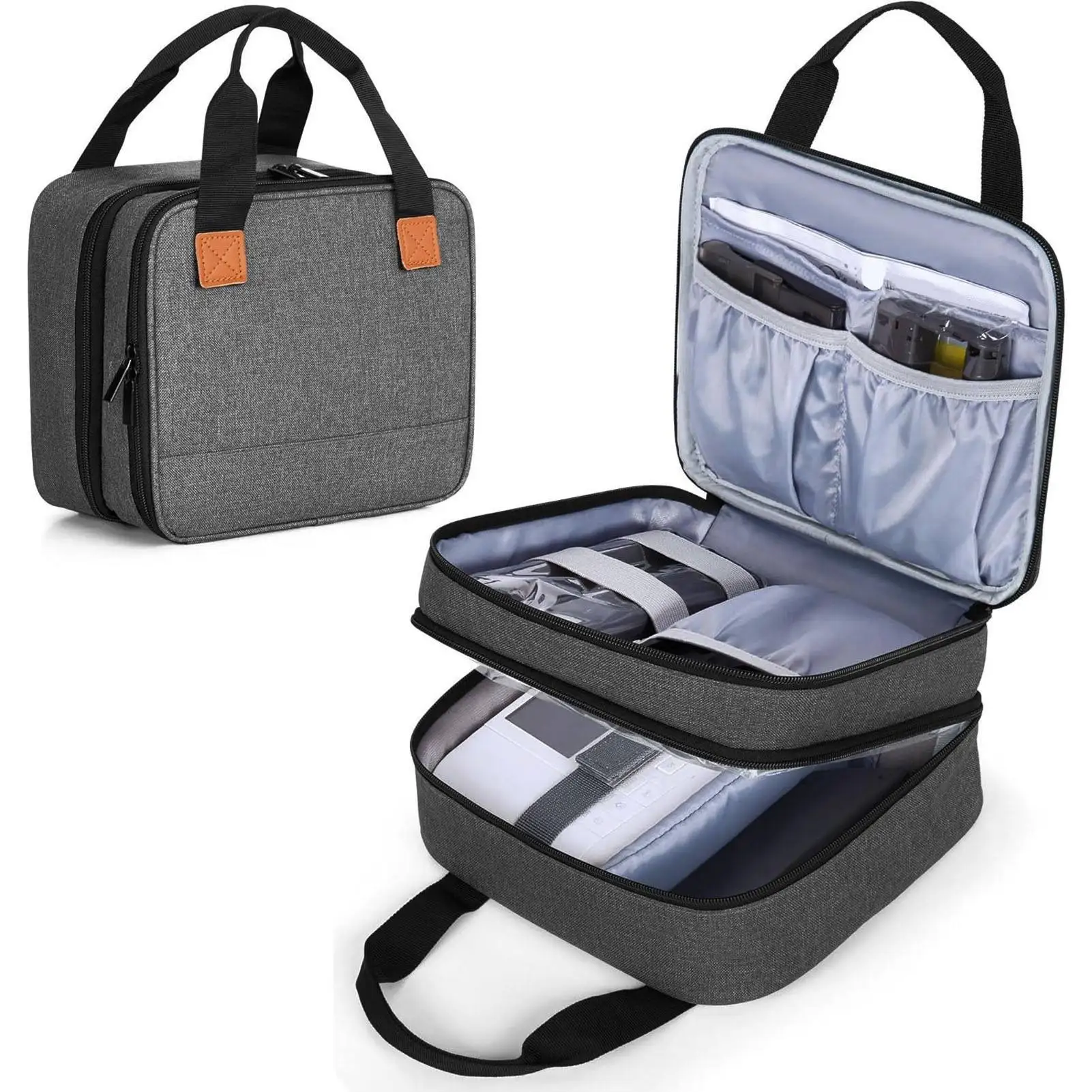 Photo Printer Bag Fit for SELPHY CP1500 CP1300 CP1200 Polyester Photo Printer Case with Pockets Detachable Divider