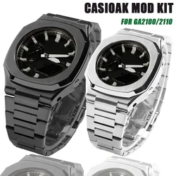 Nautilus Style For Casioak GA2100 Luxury Refit Mod Kit Set For GA-2110 Modification Kit Stainless Steel Case Metal Strap