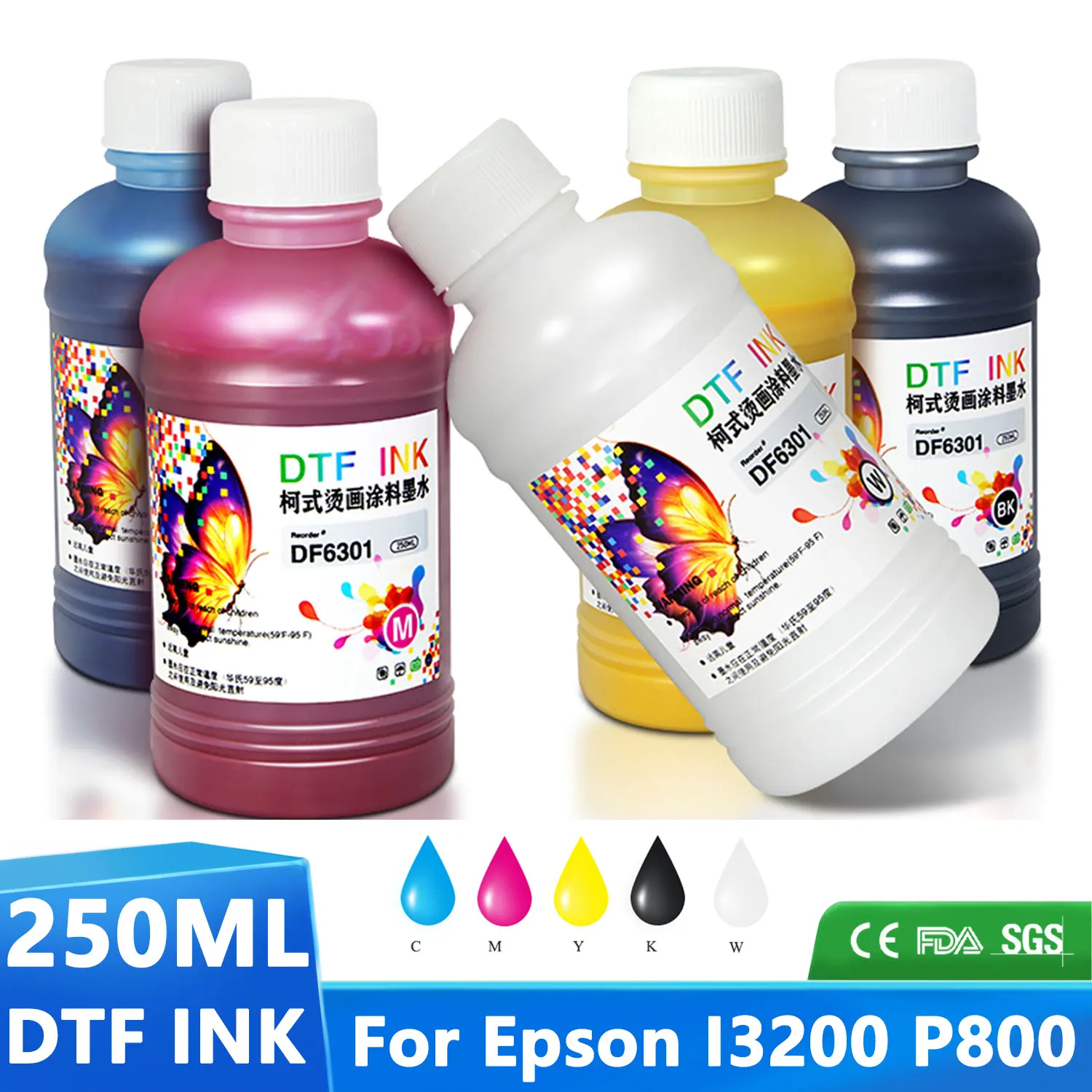 

250ML DTF Ink for Epson I3200 P800 L1800 1390 L800 L805 1430 3880 PET Film Direct Thermal Transfer Printing Ink