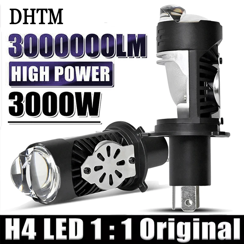 

H4 LED Headlight Bulb Projector Lens 1:1 plug and play Canbus Super Bright LED 3000W 6500K Hi/Low Light Apply to Car&Motorcycle