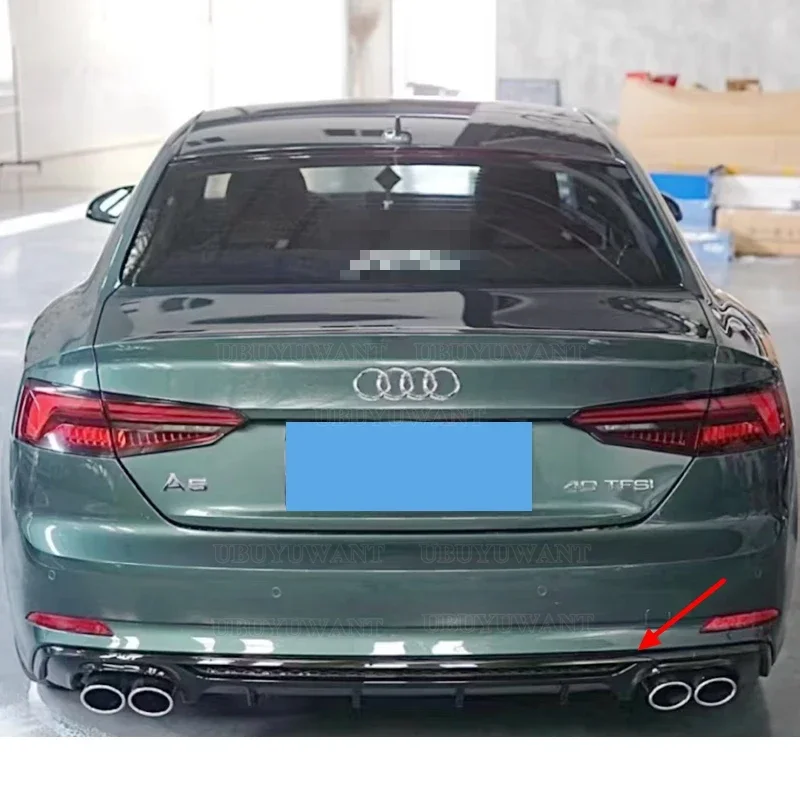 Für Audi A5 B9 2017-2019 2 Türen/4 Türen Standard PP Heckstoßstange Lip Diffusor Auspuff Endrohr S5 Stil (nicht für S5 und A5 S-line)