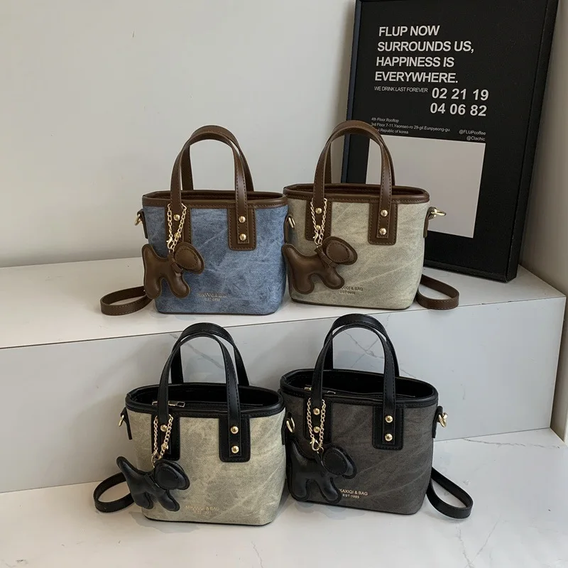 

Стеганая женская сумка-ведро Niche 2025 года, винтажная сумка через плечо, ручная сумка из искусственной кожи для ежедневных поездок на работу ​