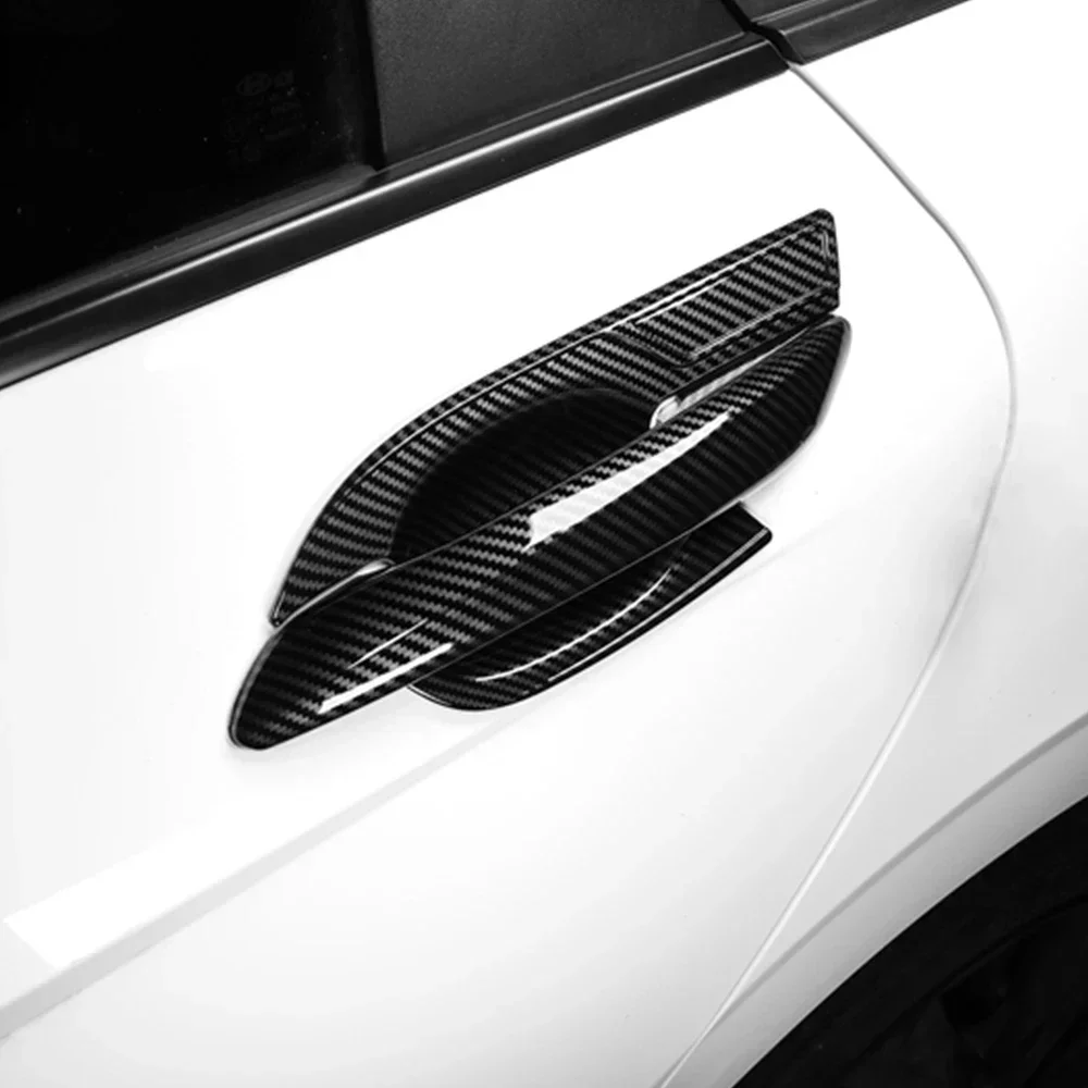 For Hyundai Elantra CN7 / CN7 N Line 2021-2025 Black Carbon Fiber Door Handle Cover Trim Exterior Auto Accessories