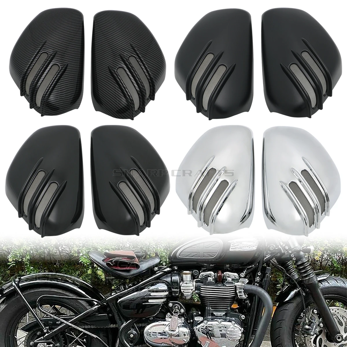 Motorcycle Frame Covers Side Fairing Battery Cover For TRIUMPH 1200 Bonneville Bobber Black Speedmaster 2017-2023 2022 2021 2020