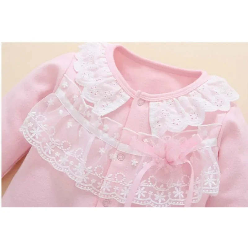 QQ 123 ملابس حديثي الولادة 0 3 6 أشهر بذلة الأميرة قميص قطني بكم طويل مع ملابس القدم طفلة Clo