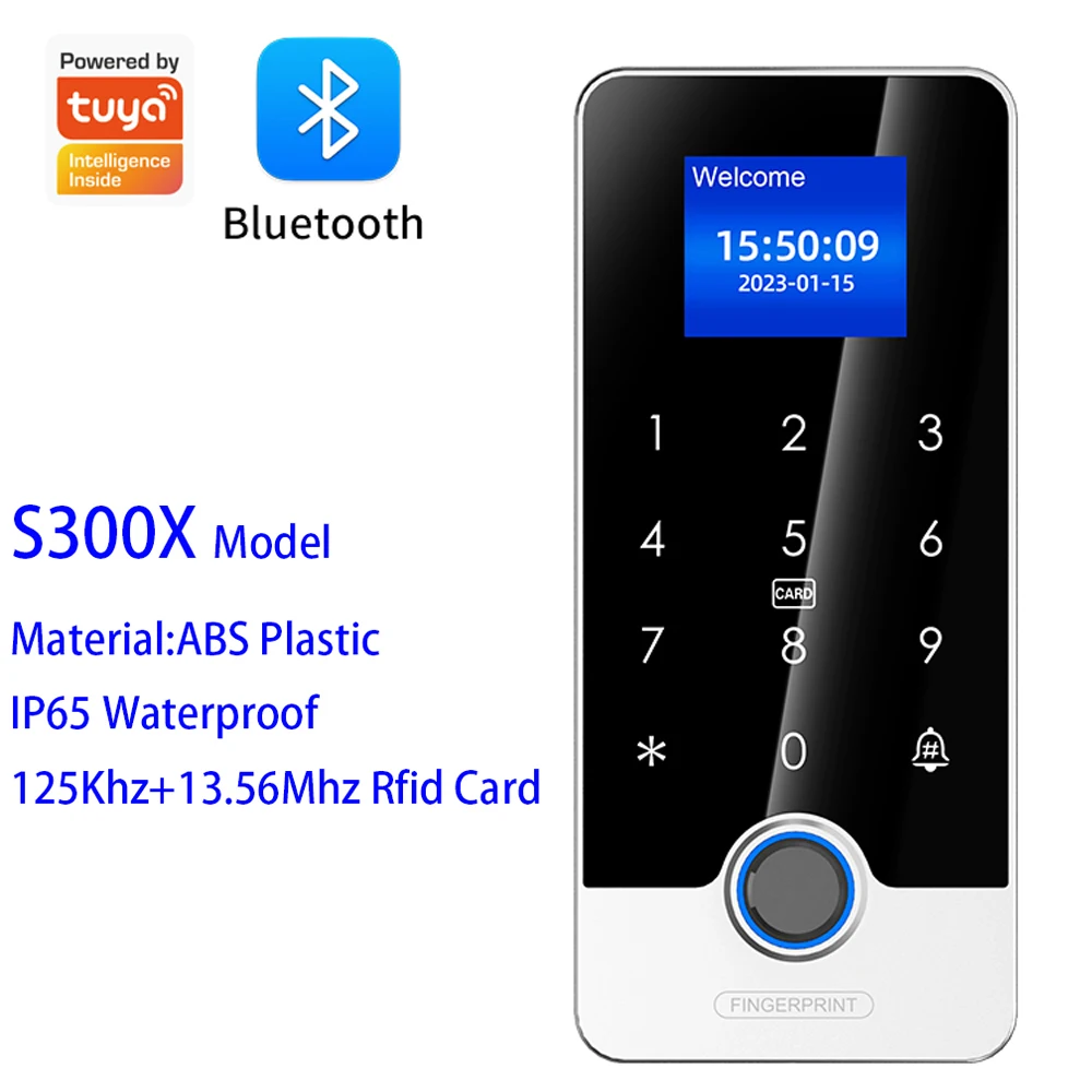 Work with Tuya App IP65 Access Control System 125Khz13.56Mhz Bluetooth Fingerprint WiFi Gateway Remote Unlocking