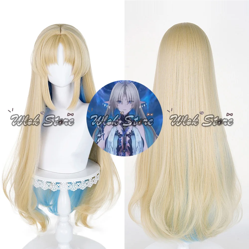 Wuthering ondas cartethyia flordelys cosplay peruca resistente ao calor 90cm cabelo longo feminino halloween carnaval festa role play adereços