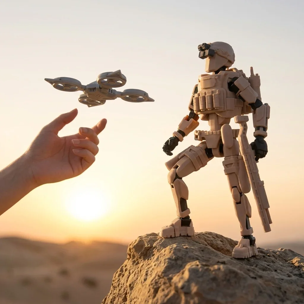 3D Printed Articulated Action Figure Full Body Jungle Desert Soldier Special Ops Toy Collectible Gift 18CM Portable New