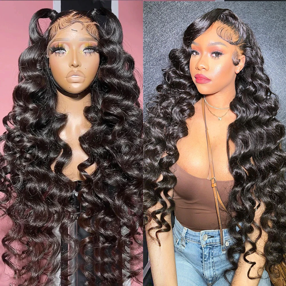 Perruque Lace Front Wig sans colle naturelle, cheveux humains, Deep Wave, 13x6, 5x5, 6x6, HD Closure, 30 pouces, densité 250