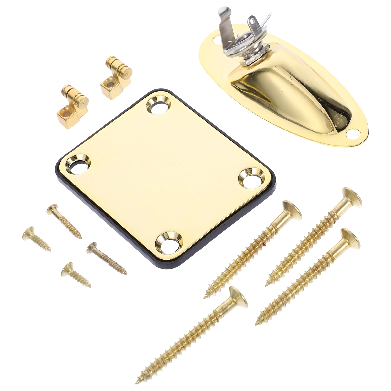 

Electric Guitar String Fixture Plate Orifice Parts Accessory Socket Plates for Replacement Iron Jack Neckplate