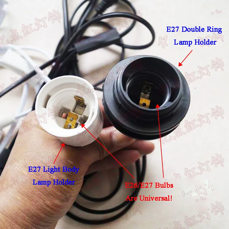 E27 قاعدة المسمار مع سلك قابس طاقة المقبس حامل مع زر التبديل E26 قاعدة متعددة LED مقبس الإضاءة التوصيل 1 إلى 5 موصل #3