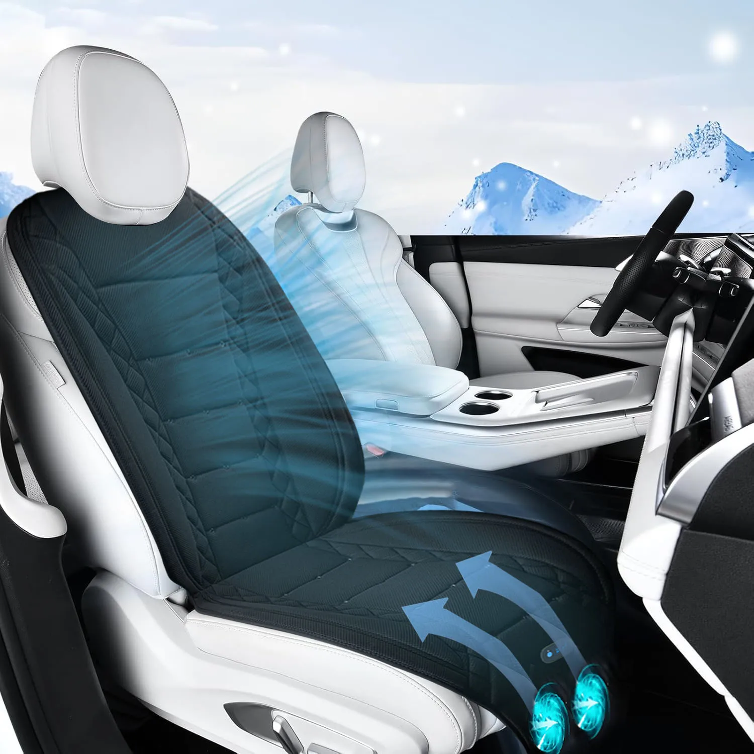 Four Seasons Universal Dual Fan Car Seat Comfortable Seat Cushion Suitable for Car Truck SUV Front Seat Car Seat Accessories