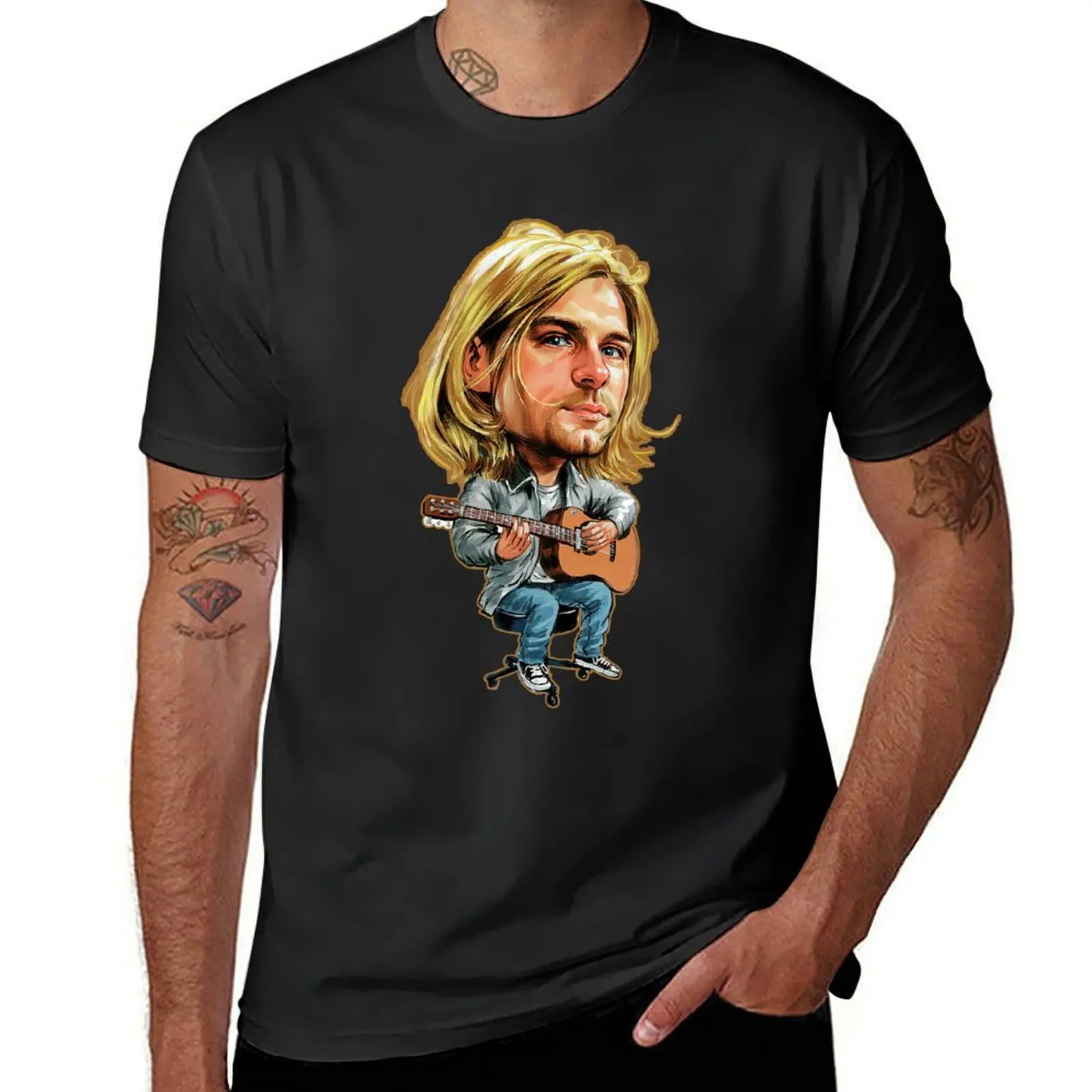 kurt-cobain-art T-Shirt Blouse blacks sweat shirts, men