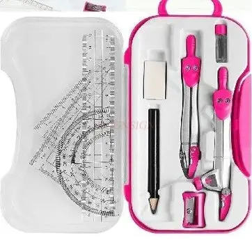 1set Math Geometry Kit Protractor Compass Set Triangle Ruler