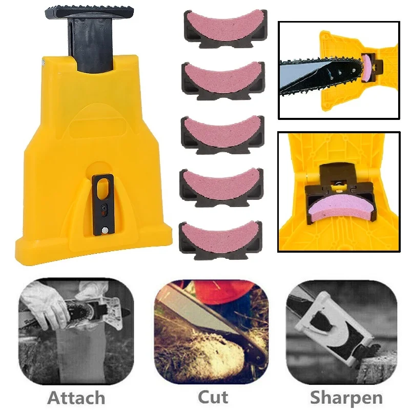  SIFANG Chainsaw Chain Sharpener Portable Durable Easy Power Sharp Bar-Mount Fast Grinding Chainsaw Chain Sharpener Tools