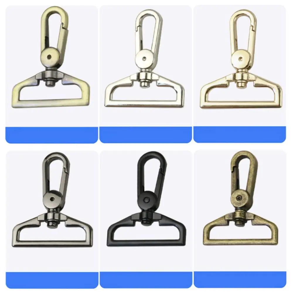 6 Colors Metal Snap Hook 56*46mm Luggage Hardware Accessories Belt Keychain Rotating Pet Leash Hooks Leather Strap