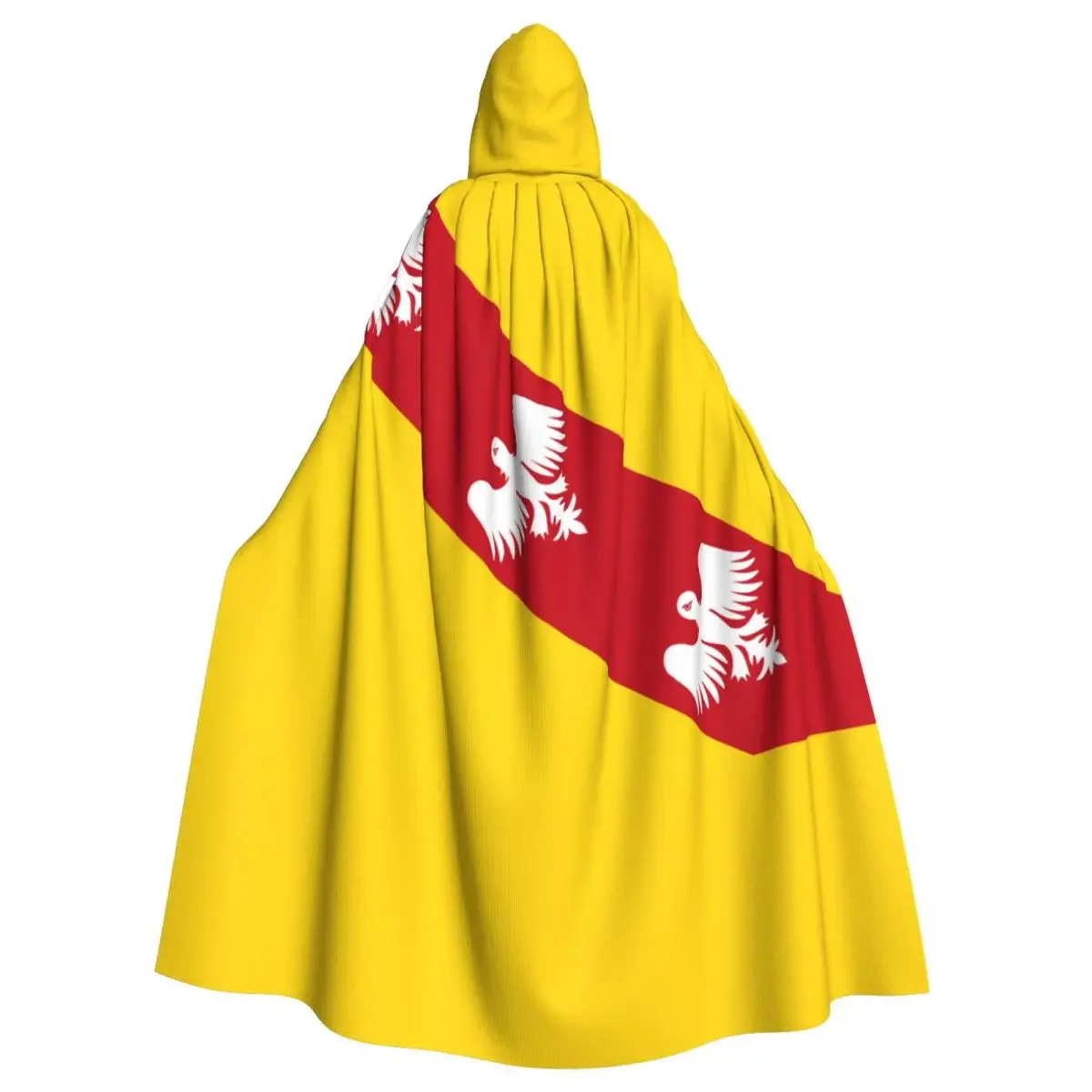 Long Cape Cloak Flag Of Lorraine Hooded Cloak Coat Hoodies Elf Purim