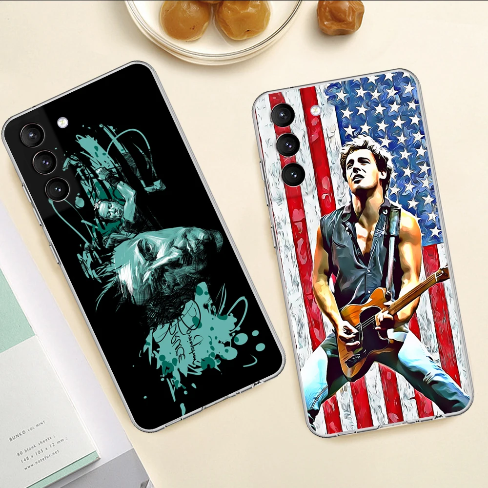 Custodia per telefono con firma Bruce Springsteen per Samsung S22 S21 S20 Pro Plus Ultra S10 S9 S8 Note 20 10 9 cover paraurti Ultra per telefono