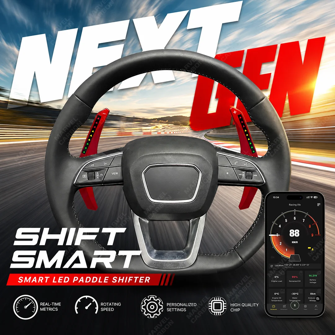 MC LED Smart Paddle Shifter Model Smart ONE For Audi A3 S3 A4 S4 B8 A5 S5 A6 S6 C7 A7 S7 A8 S8  Q3 Q5 Q7 RS4 RS6 RS7