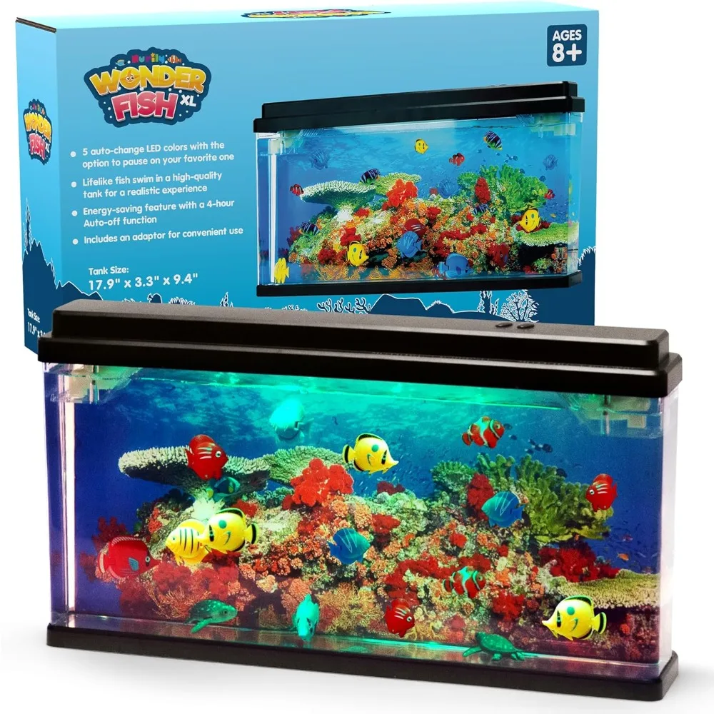 

Artificial Fish TankxL Virtual Ocean Toy in Motion Lamp - Office Desk Large Aquarium,Colorful LED Lights,Aquar,Artificial Fish,T