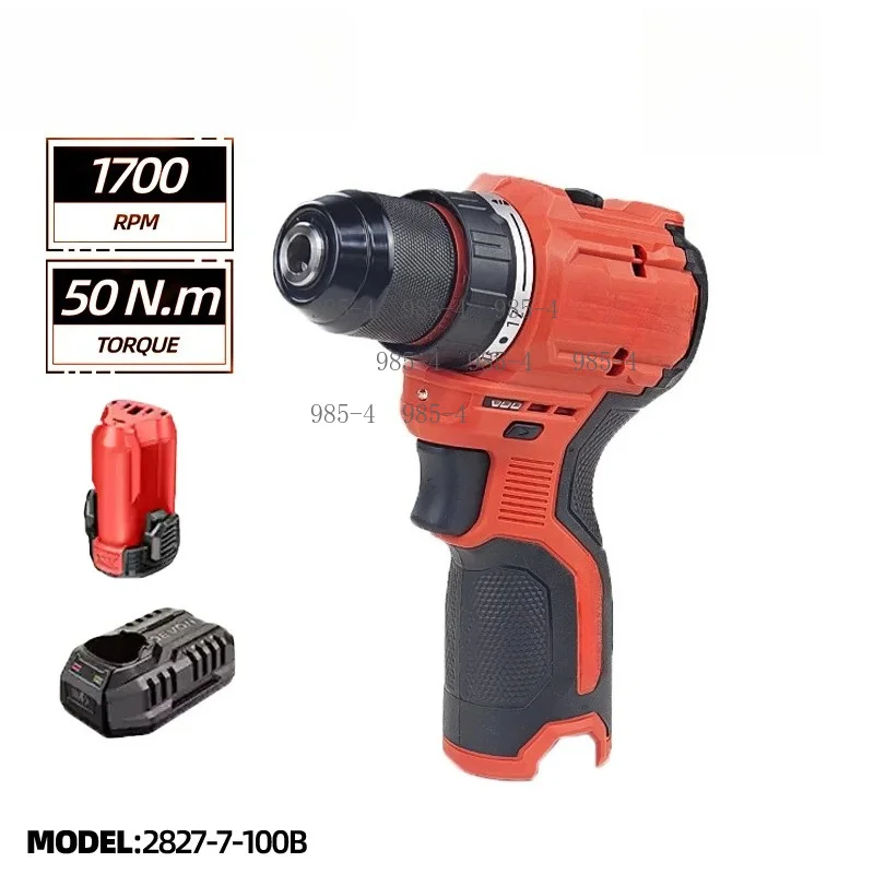 5208-Li-12 DEVON Brushless Cordless Drill 12V LED Work Light Household Electric Screwdriver