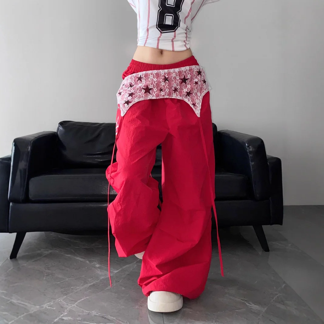 سراويل المظلة النسائية منخفضة الارتفاع للشتاء هاي ستريت مخملية بقصة عادية كبيرة الحجم في الهواء الطلق وبسيطة ومريحة ومبطنة بالصوف ومقاومة للرياح #3