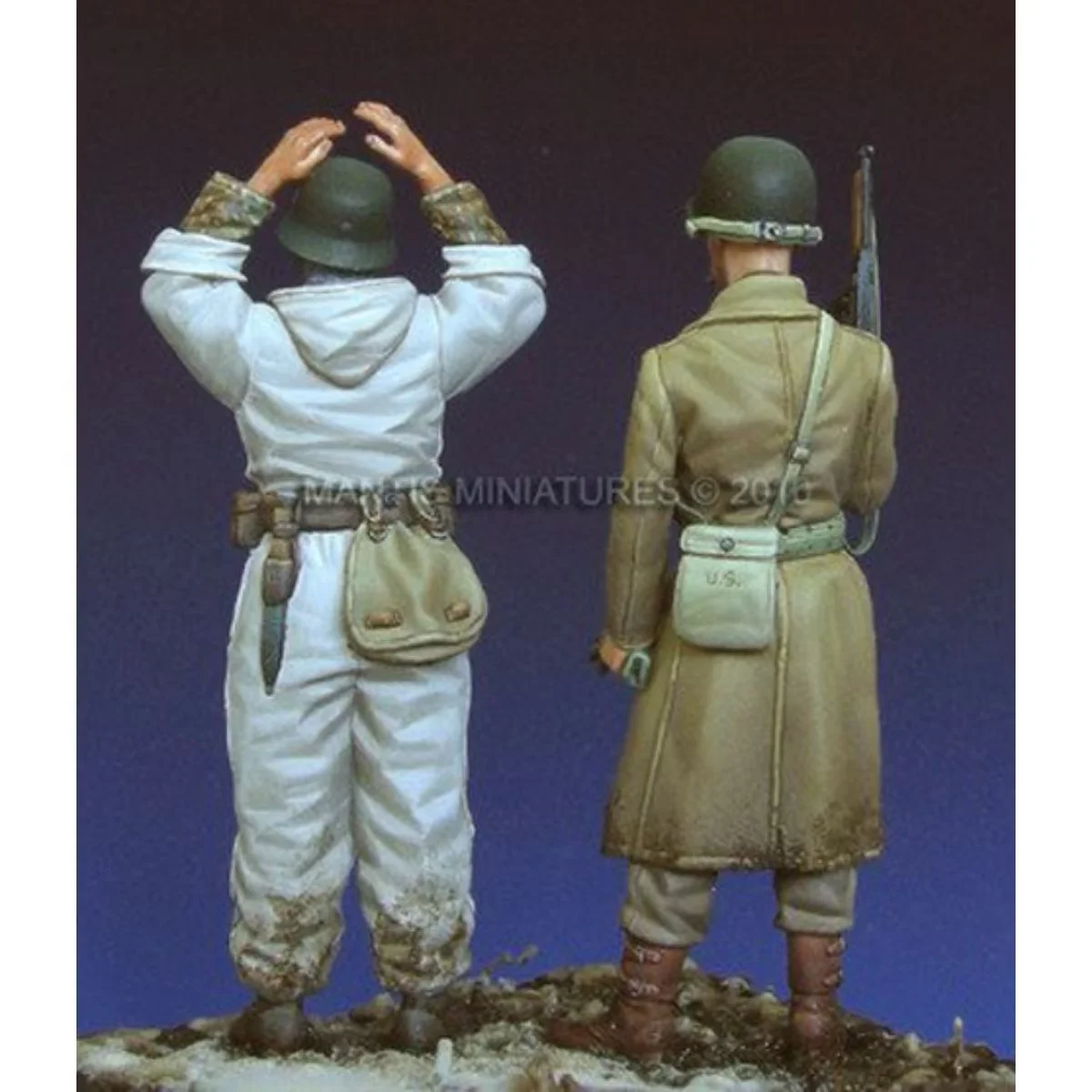 1/35 Resin Model US Infantry and German Prisoners of War Handheld White Model Military Theme, Unassembled and Colored