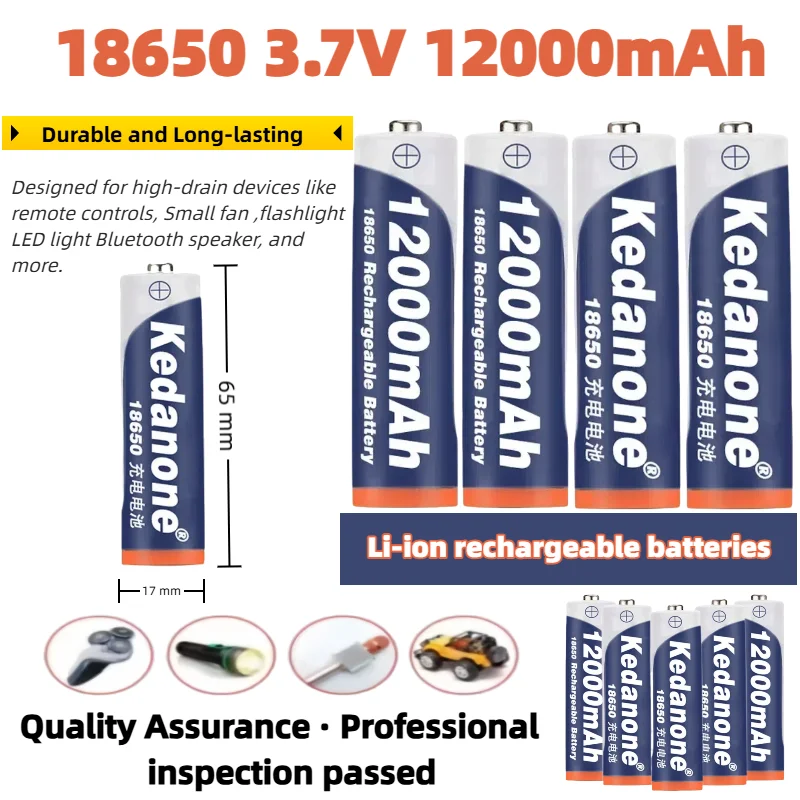 

High Quality New18650 Rechargeable Battery 3.7V 18650 12000mAh Capacity Li-ion Rechargeable Battery For Flashlight Torch Battery