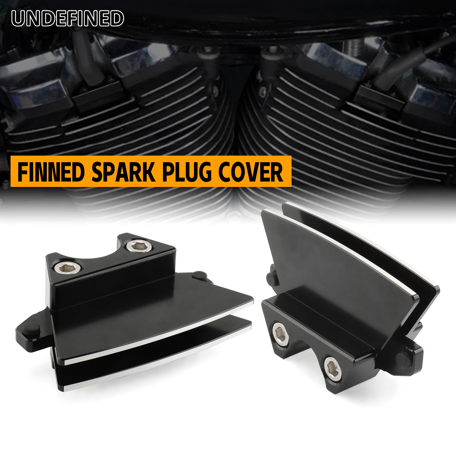 

For M8 Engine Finned Spark Plug Covers for Harley Road King Street Glide/Special Road Glide Electra Glide Ultra Limited 17-23