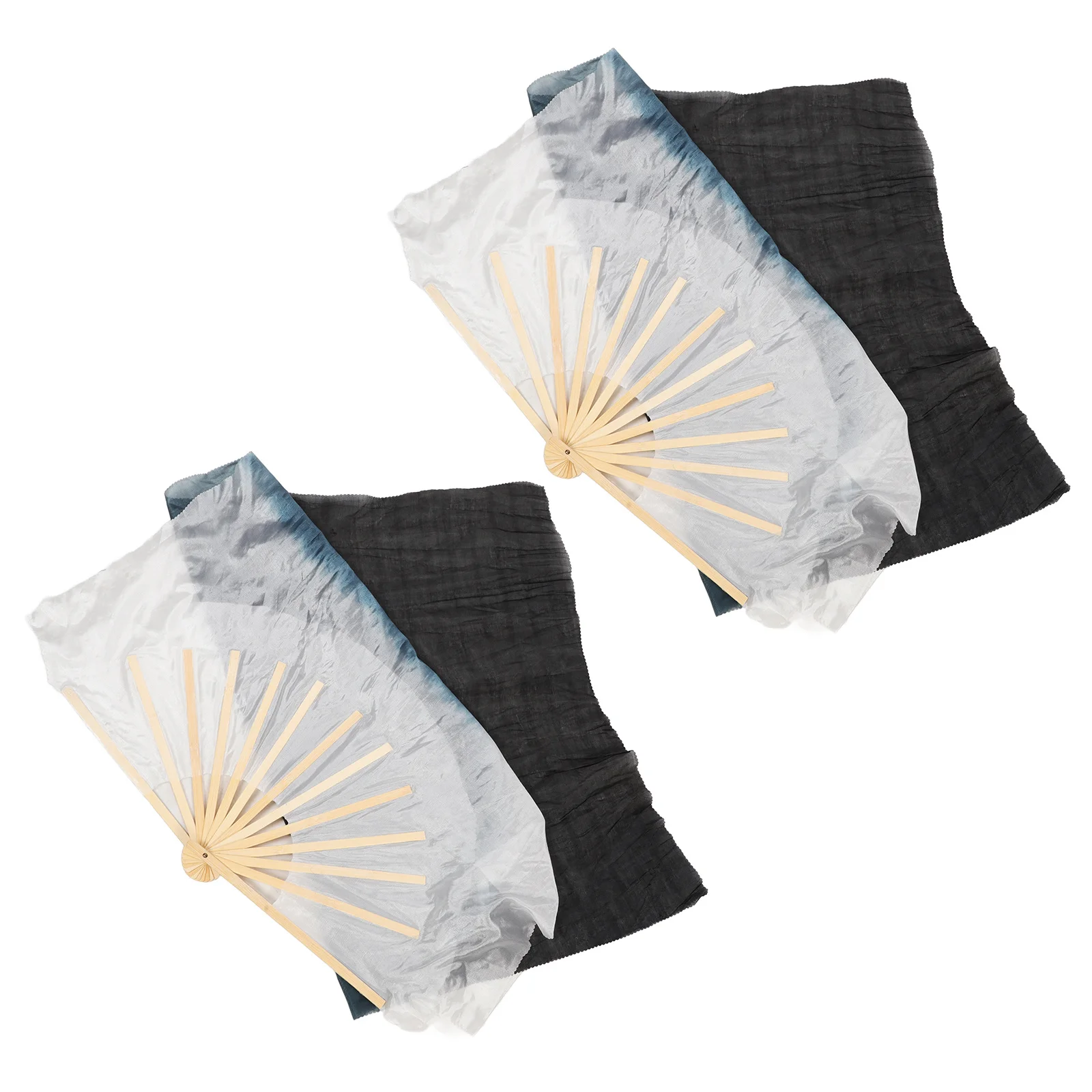 

1Pair Belly Dancing Fans Colorful Long Veil Folding Fan for Belly Dance Folk Performance Stage Folding Fan Veil Dance Fans