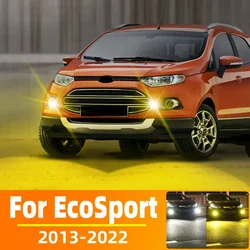 2Pcs Double Colors Flash LED Fog Lamp Bulbs For Ford EcoSport 2013 2014 2015 2016 2017 2018 2019 2020 2021 2022 Front Light