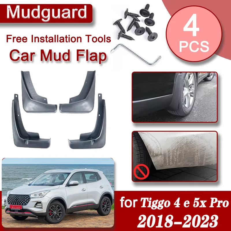 

Car Front Rear Mudguard For Chery Tiggo 4 e 5x Pro 3 DR 5.0 MVM X55 2018-2023 4PC Car Accessorie Luxury Fender Mudguard Mud Flap