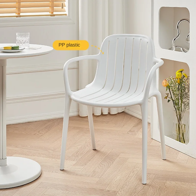 

Plastic Dining Chair Home Stacked Nordic Chair Wholesale Simple Armrest Armchair Ins Restaurant Dining Table And Chair Stool