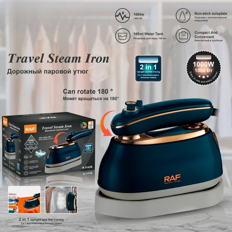 110V/220V Handheld Steam Iron Foldable Garment Steamer 1000W Power Portable Steamer Mechanical Rotary Electric Travel Irons