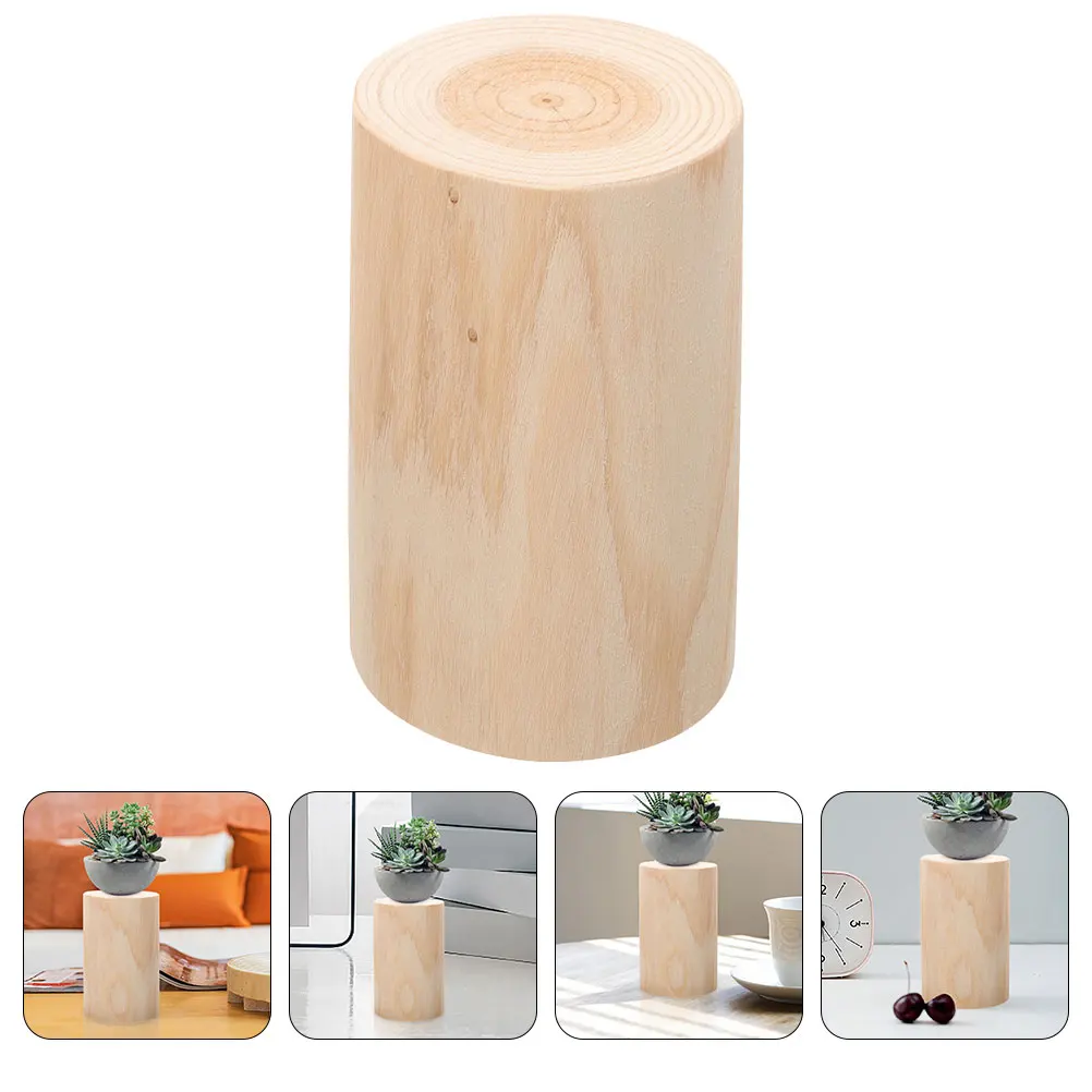 

Household Wooden Fence Pile Home Decor Log Farmhouse Decorative Candlestick Holder