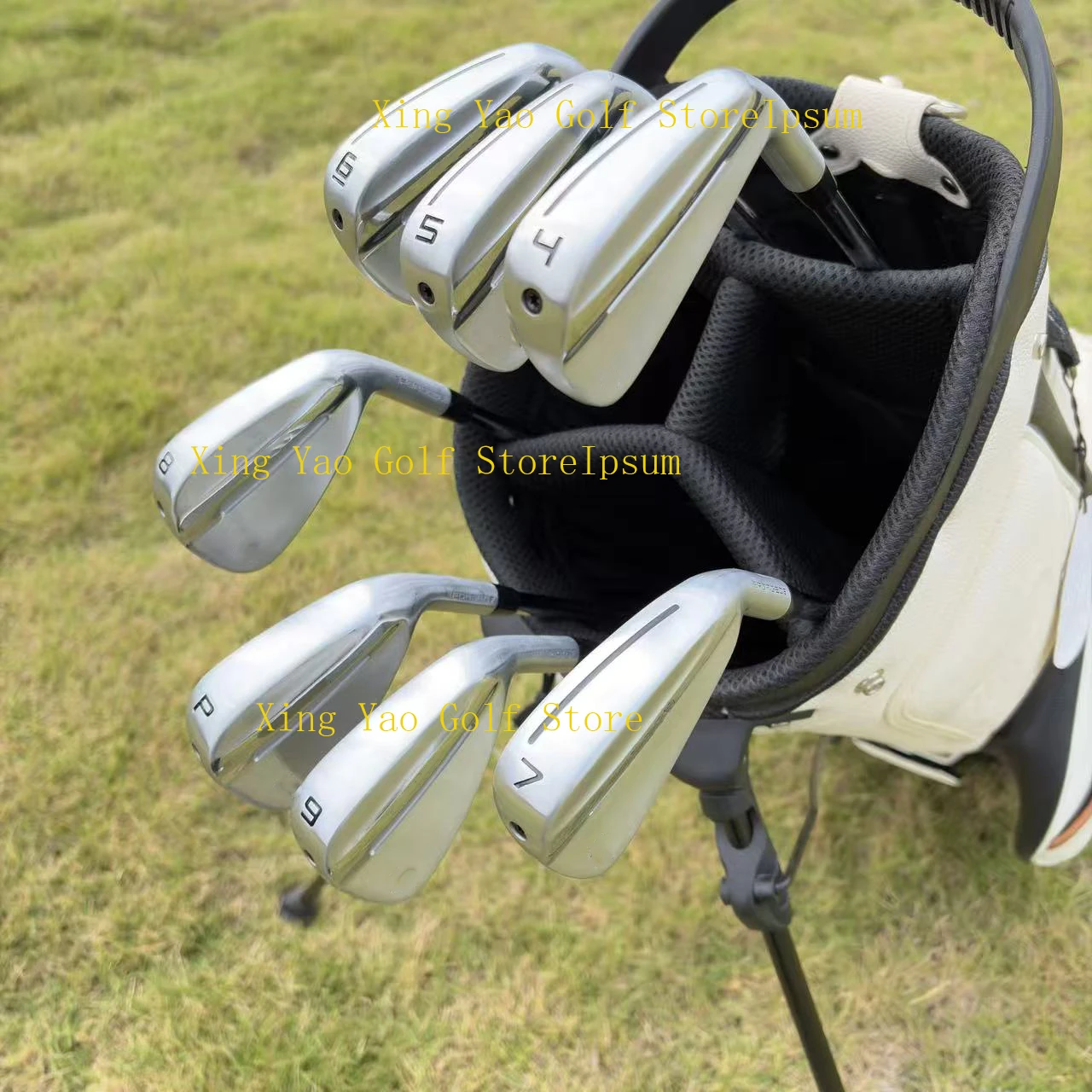 

2025 Новейший мужской набор утюгов для гольф-клуба 790 5-й серебряный набор утюгов со стальным/графитовым стержнем и крышками на голову 7 шт. (4,5,6,7,8,9, P)