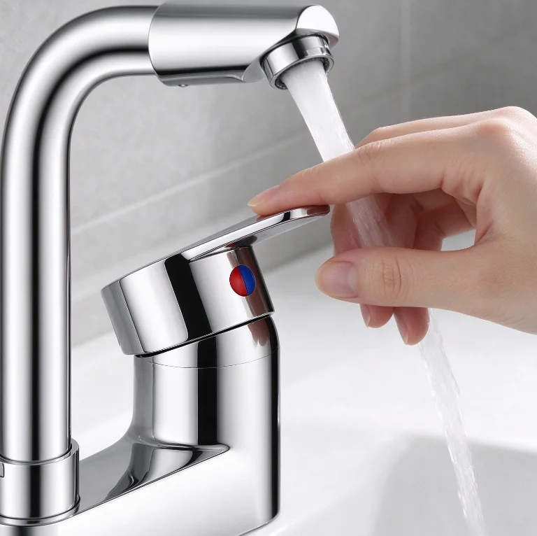 Bathroom For Sink Faucet Set with Shower Head Zinc Alloy for Dual Function Mixer Tap Disc Valve 360 Rotatable Spout