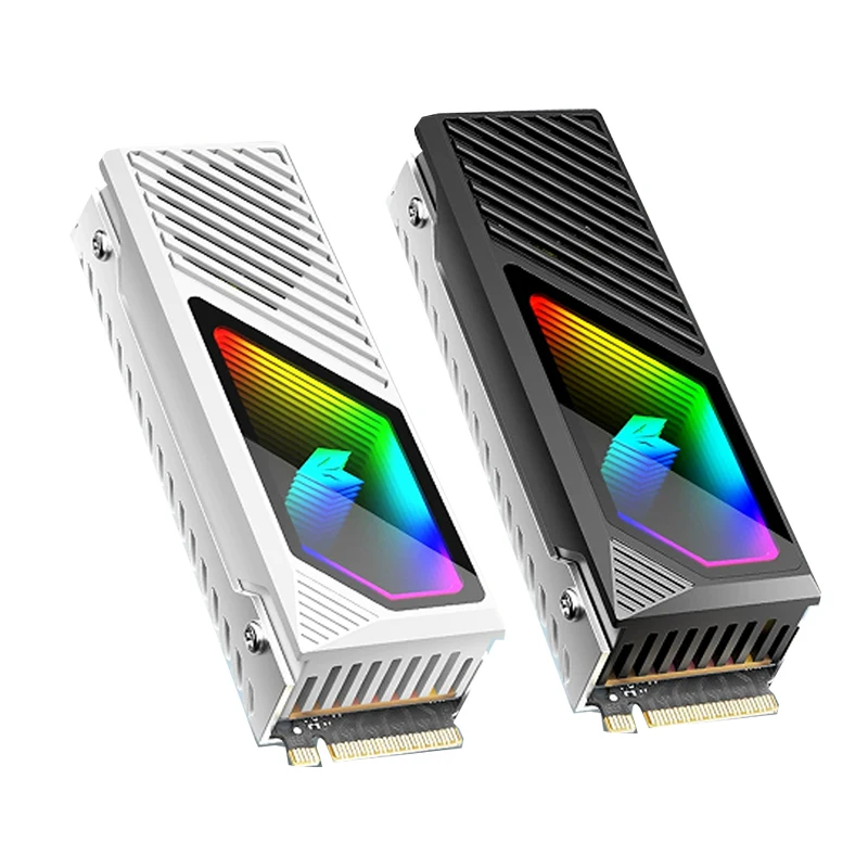 M2 Heat-sink NVMe SSD 2280 Cooler Brass+Aluminum with High-Speed Fan(9000RPM), 5V ARGB Lens Infinite Mirror Design - view 3
