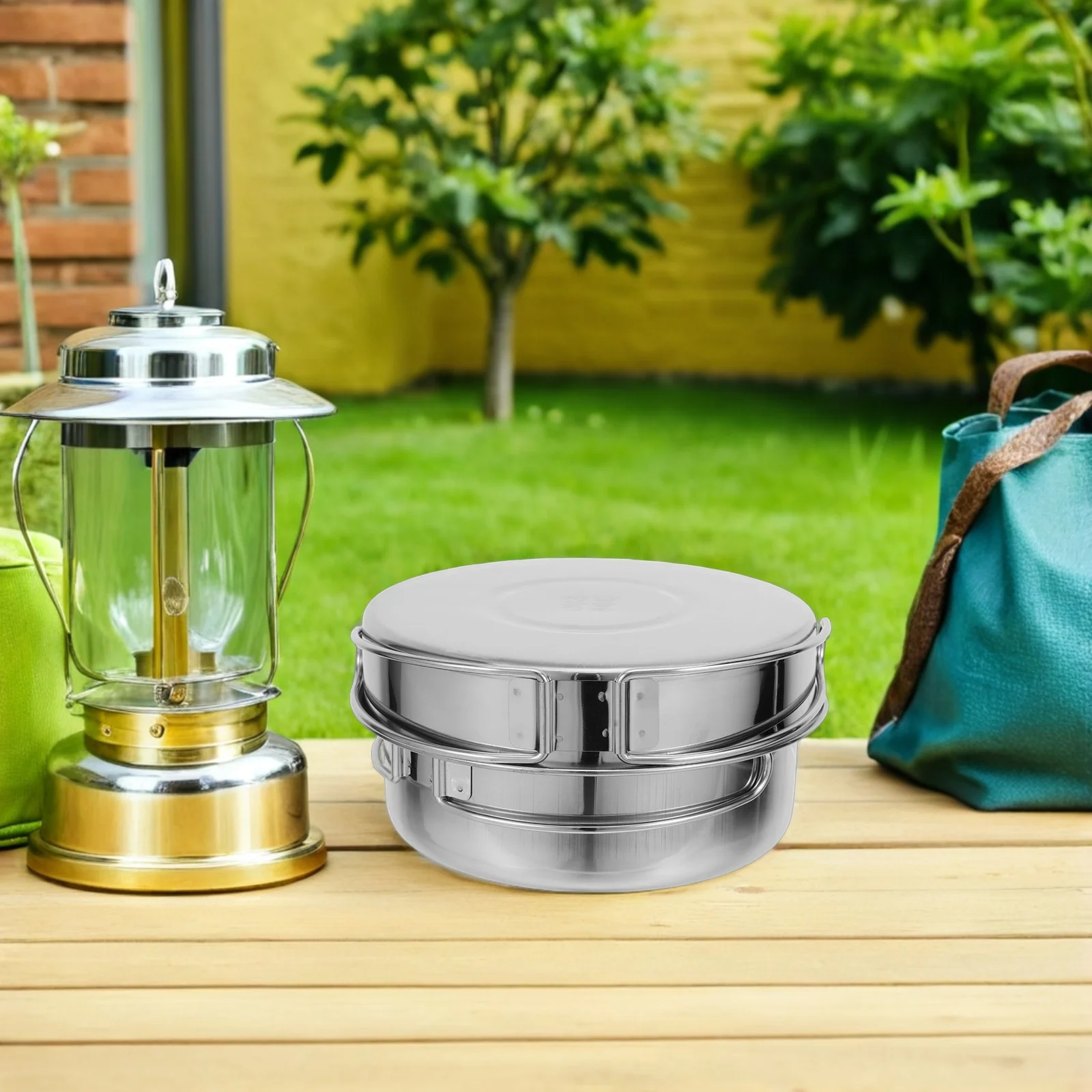 

1 Set Outdoor Folding Cutlery Lightweight Stainless Steel Camping Cookware Kit Portable Backpacking Utensils For Hiking Picnic