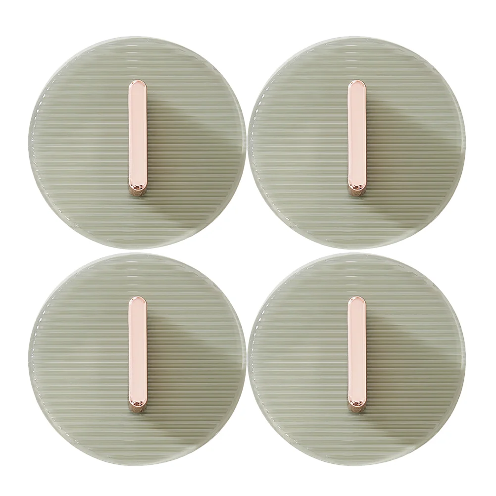 

4 Pcs Drawer Handle Pulls Dresser Glass Door Handles Open The Knob Plastic Cabinet Adhesive