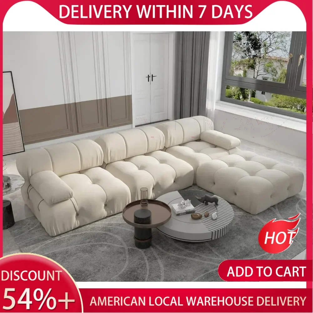 living room sofas Sectional Sofa, Modular Sectional Couch with Ottomans- L Shaped Couch for Living Room, 4 Seater Sofa Sets,104