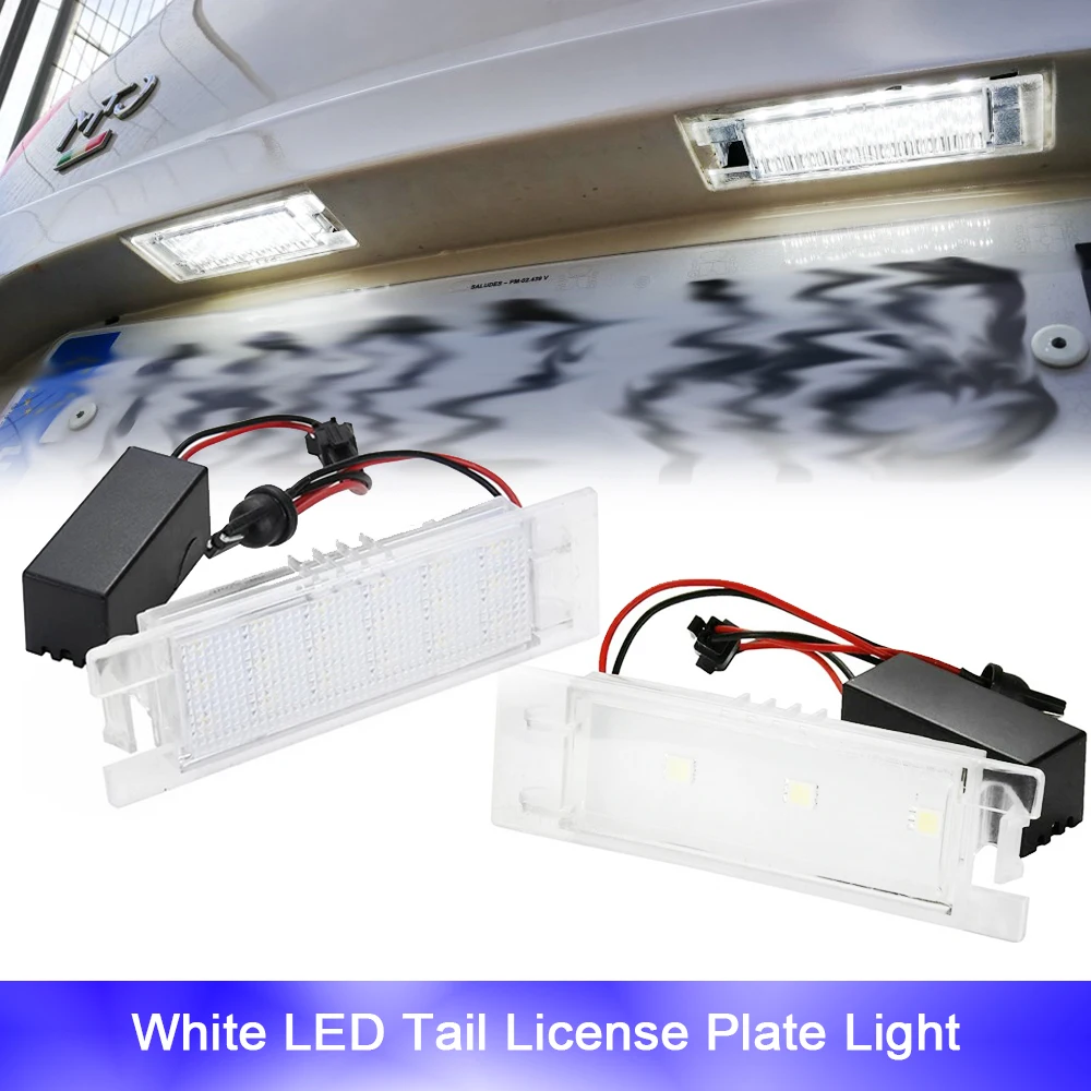 2x LED Rear Tail License Number Plate Lamp Canbus For Fiat 500L 500X 600 Albea Brava Cinquecento Doblo Egea Punto Evo Linea Tipo