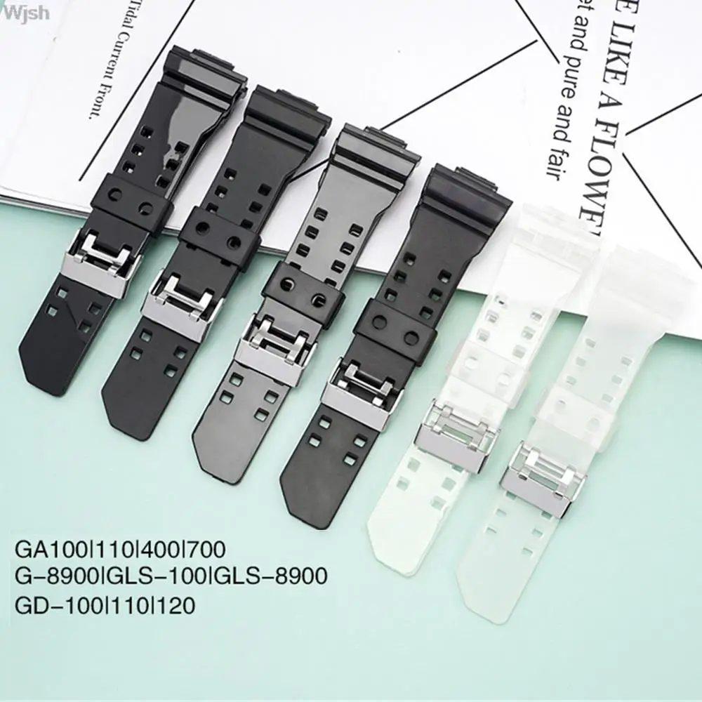 Rubber Replacement Watch Strap for Casio G-Shock GA-100/110/120/150/400/700 GD-100/110/120 GW-8900 GLS-100 Resin Band Bracelet