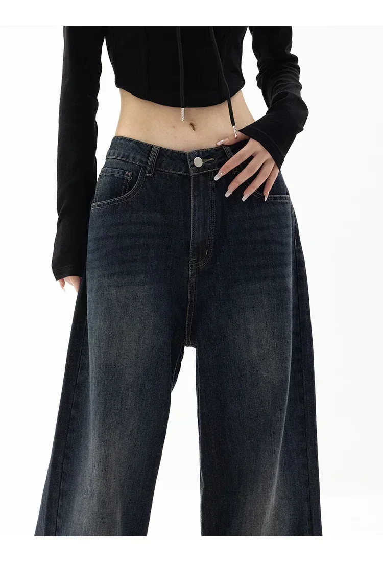 Vintage Baggy Hohe Taille Jeans Frauen Y2K Breite Bein Übergroßen Harajuku Beliebte Mode Herbst Streetwear Männer Jeans Hosen