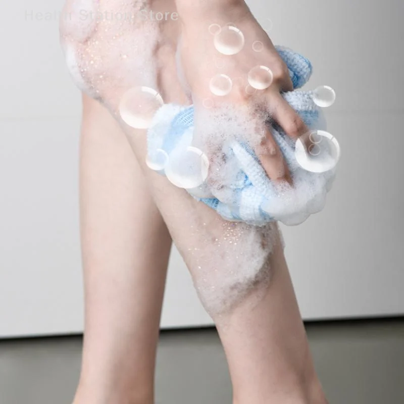 Szorująca myjka do ciała, szczotka do pleców pod prysznic, ręcznik do kąpieli z pianą, długi ręcznik dla kobiet i mężczyzn