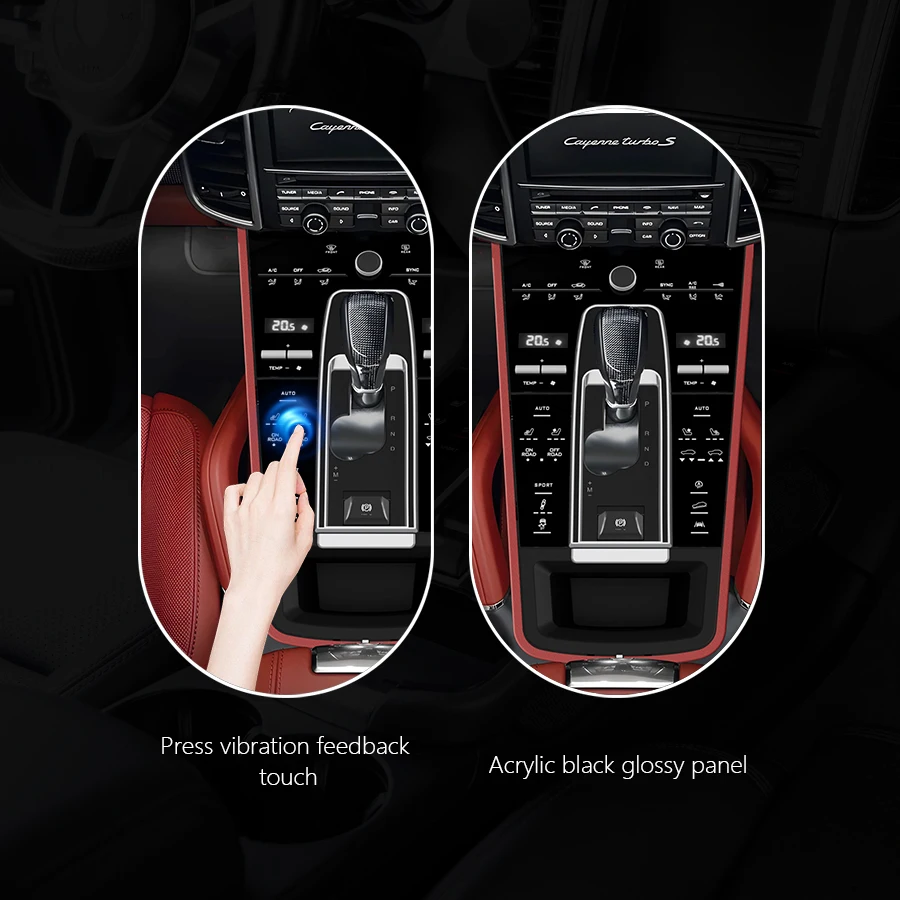 ملحقات لوحة ناقل الحركة زر الطلاء الكهربائي لبورشه كايين 2010-2017 لوحة وحدة التحكم المركزية الداخلية للسيارة ديكور #4