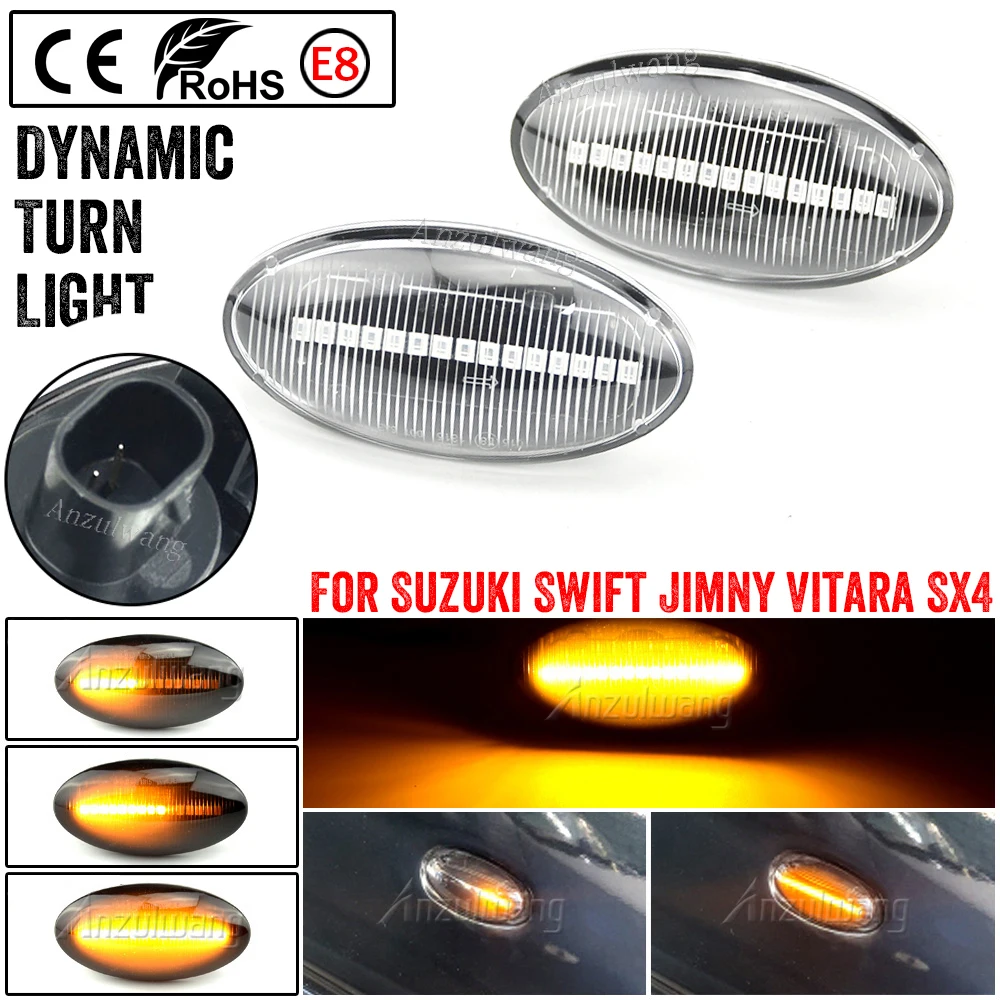 2pcs Dynamic LED Side Marker Light Repeater Lamp For Fiat Sedici Suzuki Grand Vitara Jimny Swift SX4 Vtarai APV Arena Splash